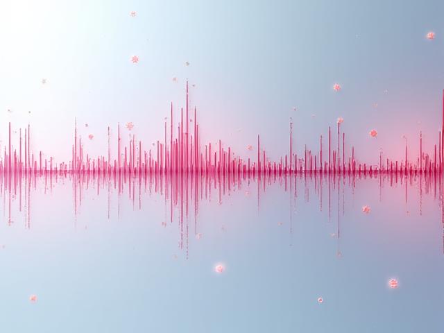 कंपनी के लोगो के साथ एक सूक्ष्म ध्वनि तरंग के रूप में एक अमूर्त ऑडियो ब्रांडिंग अवधारणा।